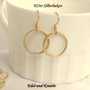 Kette Gold,Ringe matt gebürstete,Collier vergoldet,Statementkette,kurze Goldkette,kleine Goldringe,edle Gliederkette,bubbles,Halskette, NEU Bild 10