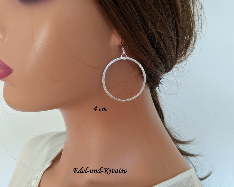 Earrings large silver-plated ring, 925 silver hooks, 5 sizes, silver rings, trendy link earrings, circle, minimal, statement earrings, hoop earrings image 8