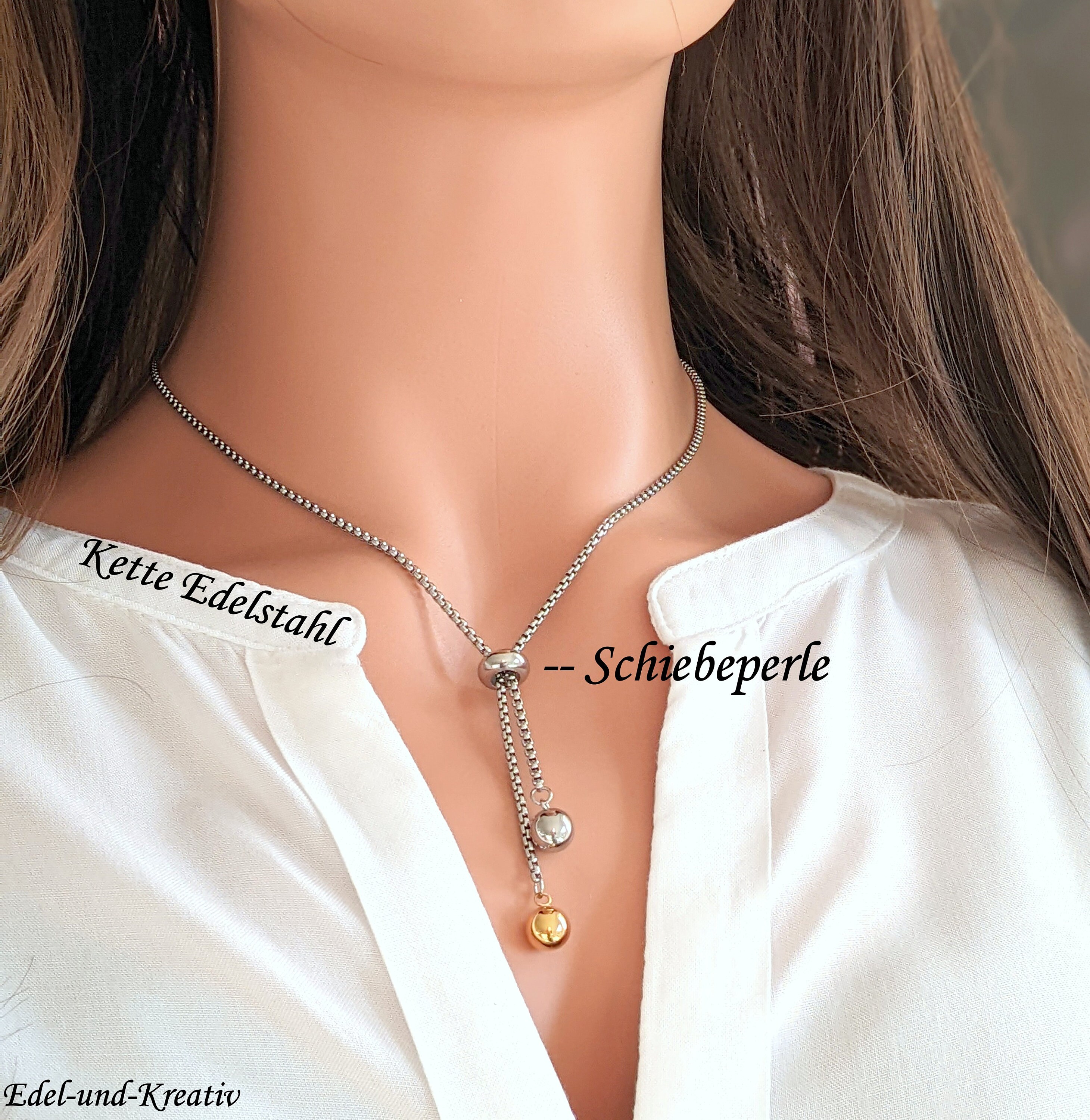 Halskette Silber, handgefertigter Anhänger aus Jesmonite