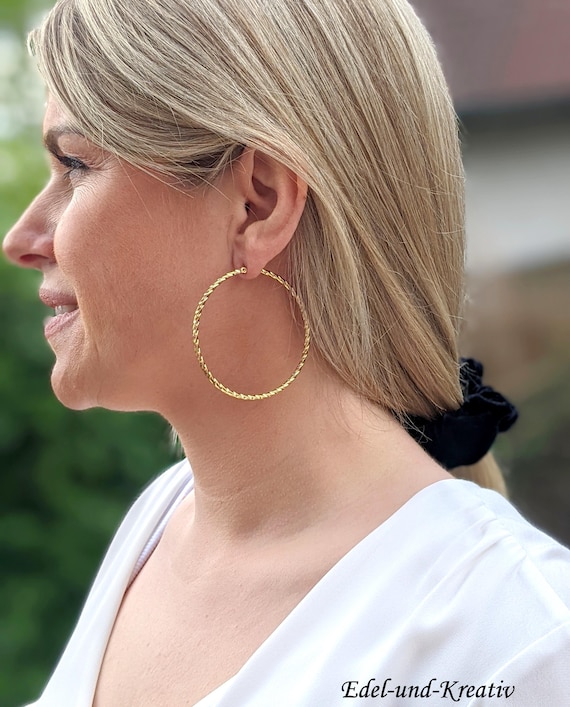 Lot De 5 Paires De Boucles D'oreilles Créoles Rondes - Acier Inoxydable, Mode