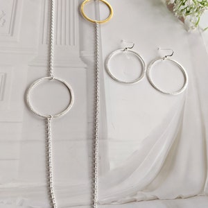 Earrings large silver-plated ring, 925 silver hooks, 5 sizes, silver rings, trendy link earrings, circle, minimal, statement earrings, hoop earrings image 10