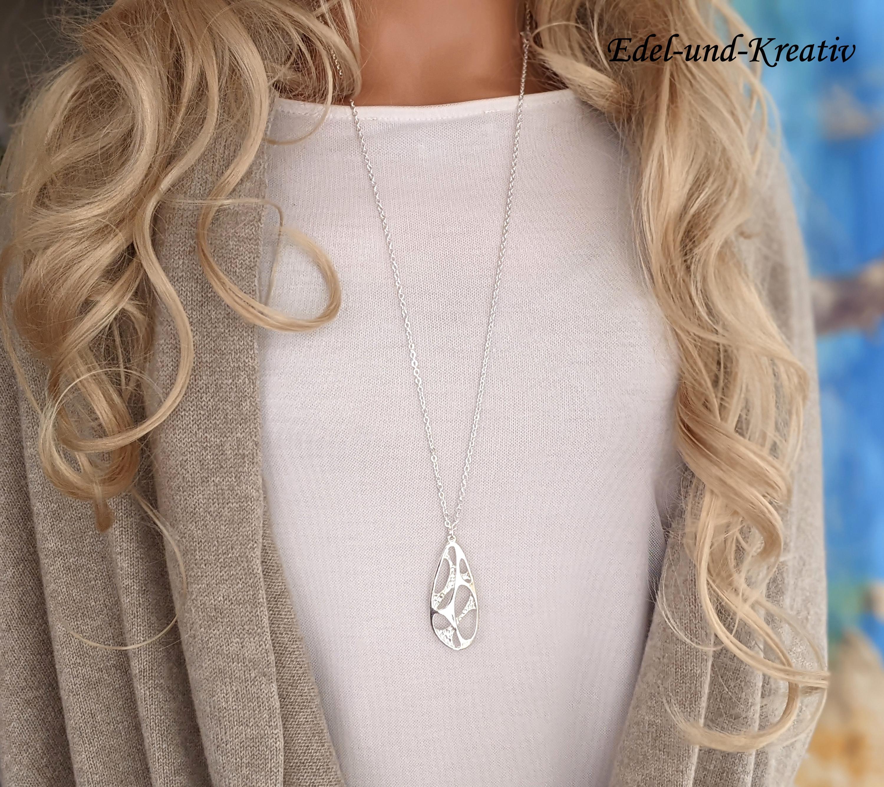 Orecchini Pendenti A Catena In Argento - Design A Doppio Ago Lungo Per Donna