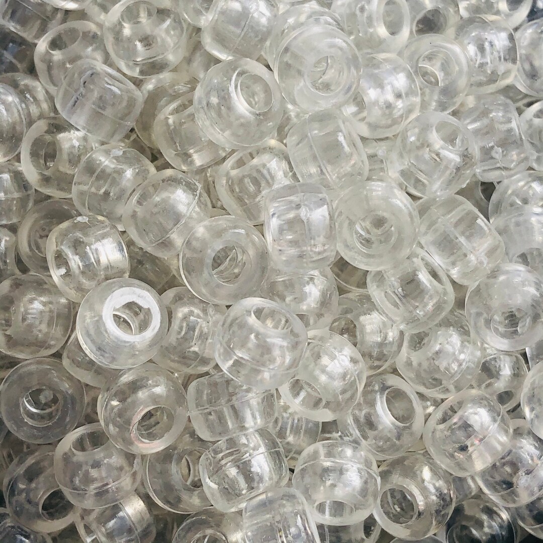150X Pieces Clear Pony Beads 9x6mm Acrylic Plastic Hair Bead Etsy