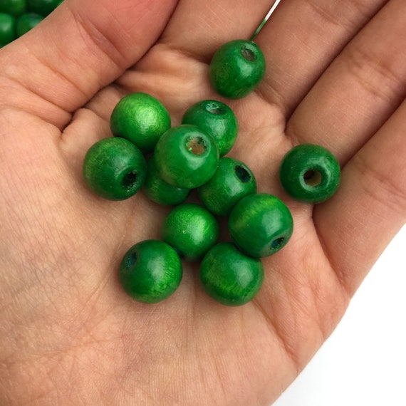 150 Pcs Wooden Beads, Large Hole Unfinished Natural Round Wooden Loose  Beads (20mm x Diameter 10mm Hole,12mm x Diameter 6mm Hole)