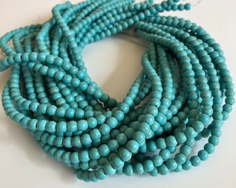 Blue Gemstone Beads Turquoise Gemstone Bead for DIY Jewellery 6mm Round Beads 70pcs per Strand