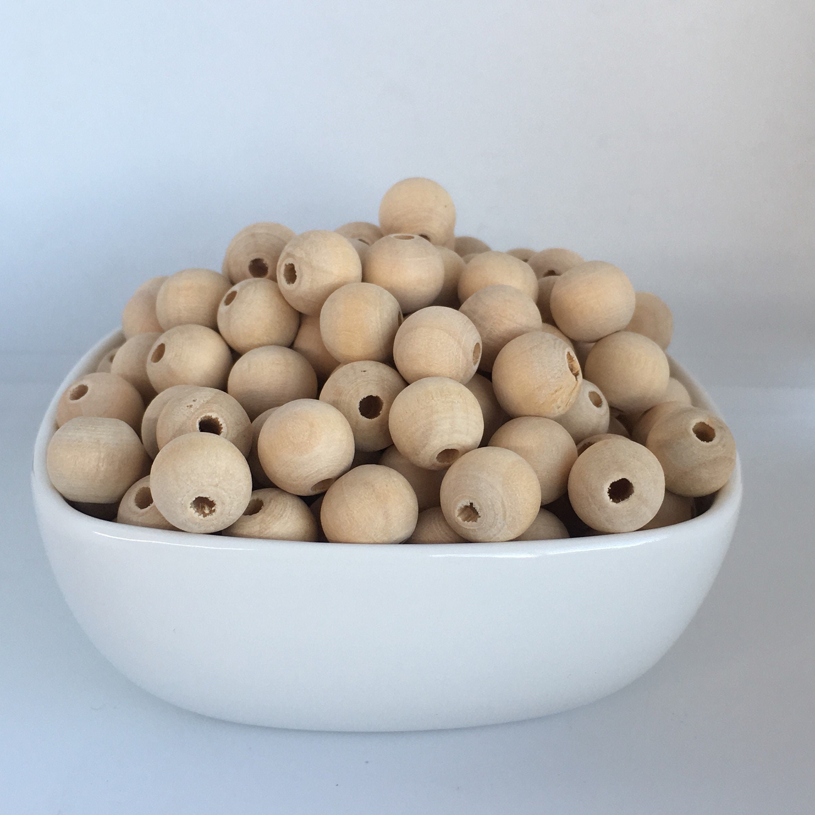 12x10mm Round Wooden Beads, Natural Unpainted Smooth Wood Bead, 50 Pieces  Beads 