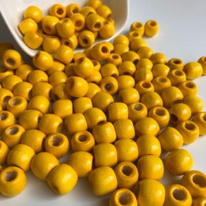 12 mm antieke gele kralen 50x stuks trommelvorm macramékraal dreadlock haarpony Craft