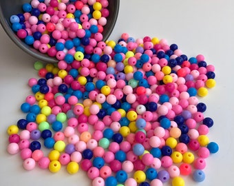 100 pieces mixed round beads DIY craft multi colour beads 8mm acrylic resin bead