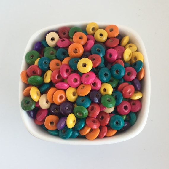 25Pcs Mixed Craft Wood Wooden Round Circle Spacer Beads Charms 15mm
