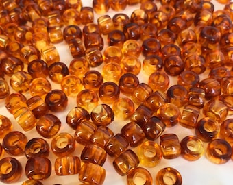 8.5x5.5mm honey brown orange colour beads, 100pcs macrame drum resin pony bead 3.8mm hole