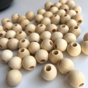 Round Unfinished Natural Wood Beads 20 Mm For Macramé STOKLASA Haberdashery And - Foto 6