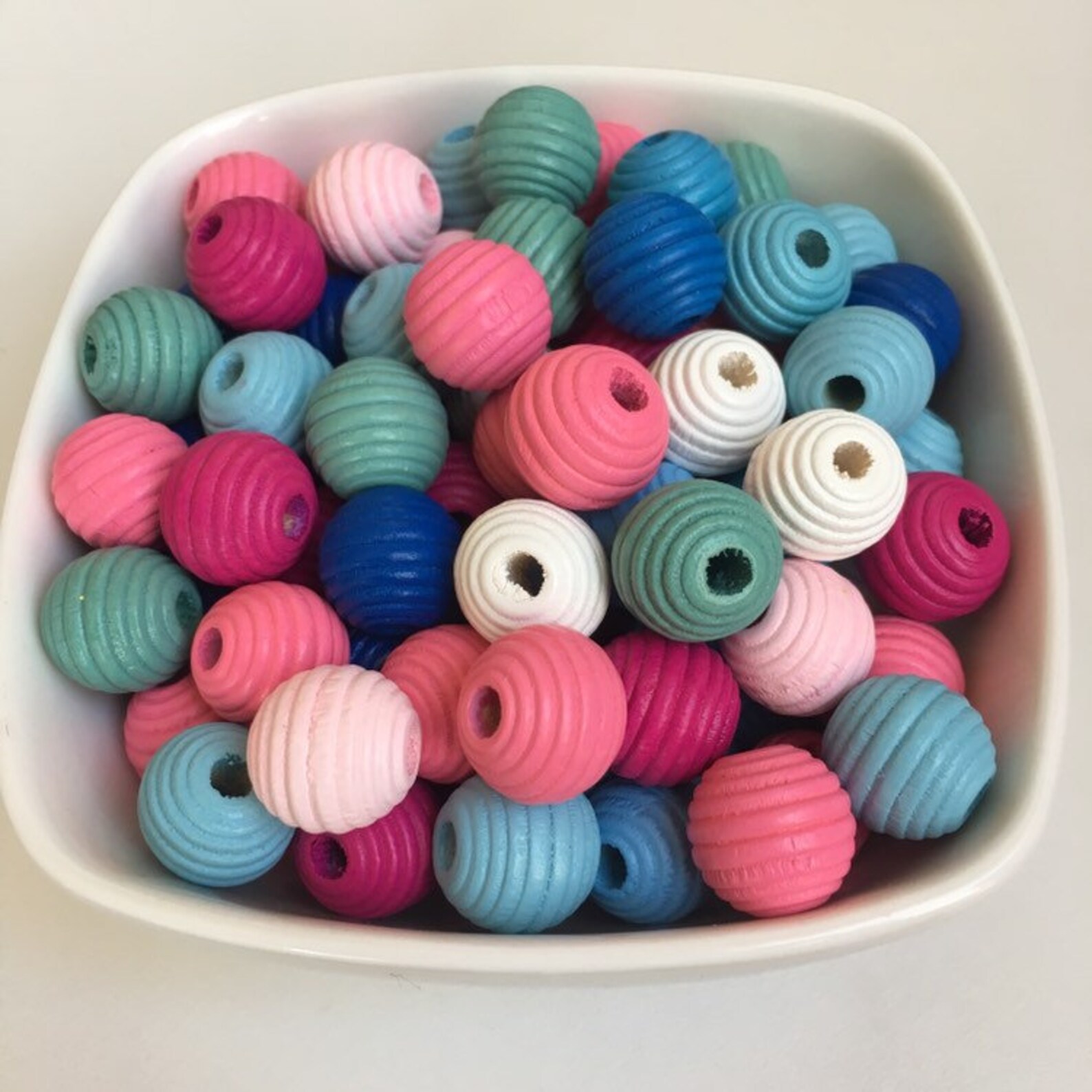 25 cuentas de madera colores pastel mezclados cuentas de Etsy