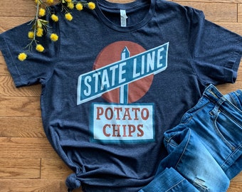 Vintage State Line Potato Chips T-Shirt | New England Retro Tee
