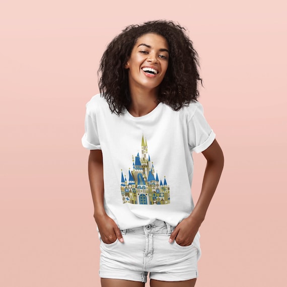90s USA製 Disney ミッキー シンデレラ城 Tシャツ メンズ L