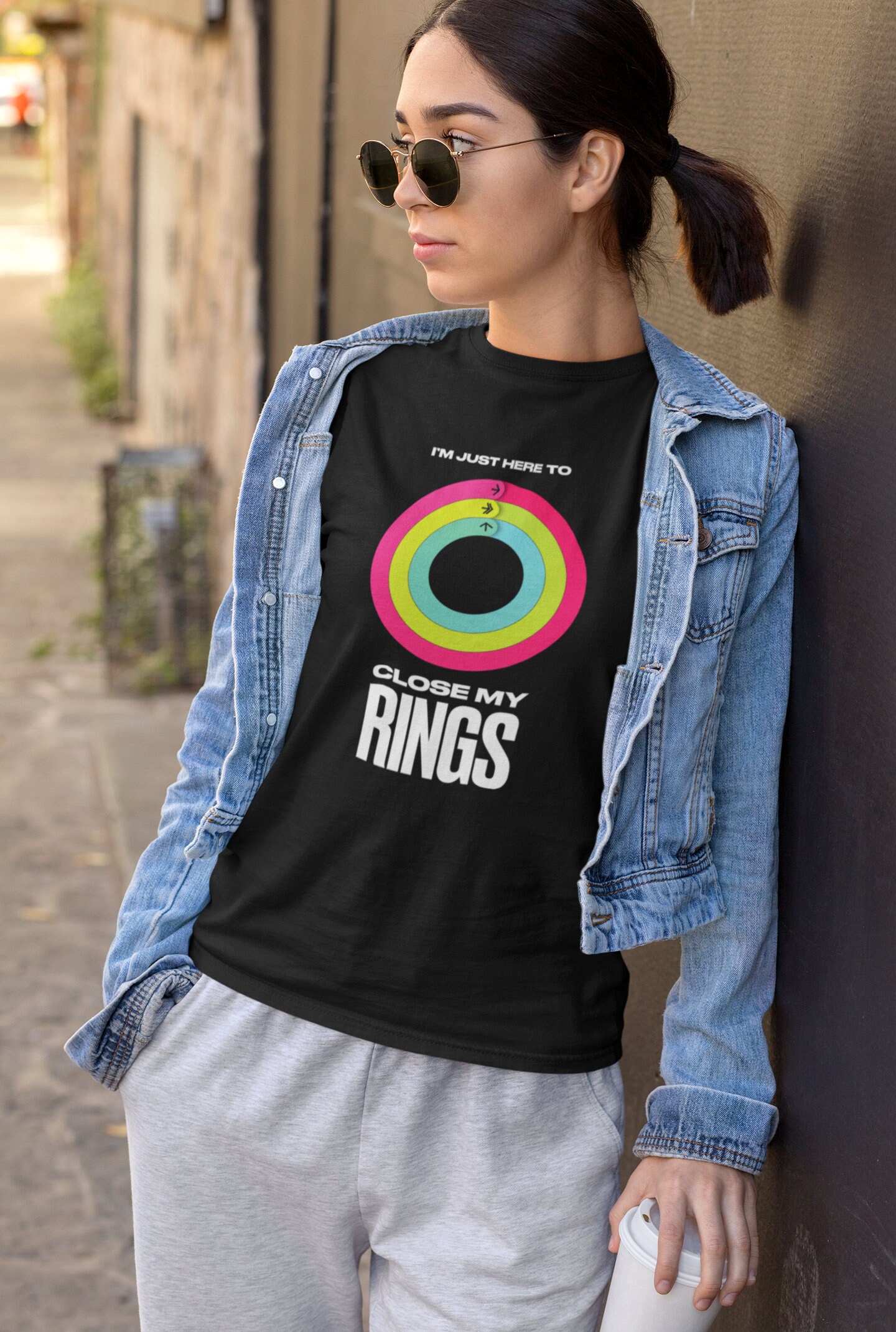 Exercise Close Your Rings I'm Just Here to Close My Rings | Workout Shirt | Apple Watch Shirt ...