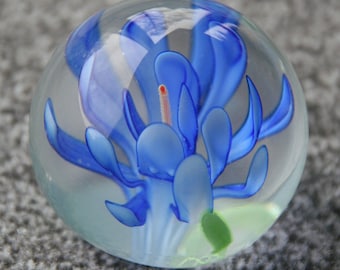 Blue Blossom-Paperweights of glass with flowers