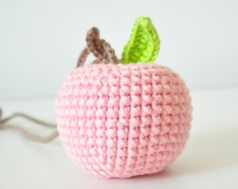 Baby gym toys Fruits toys Crochet rattles Toy pink apple