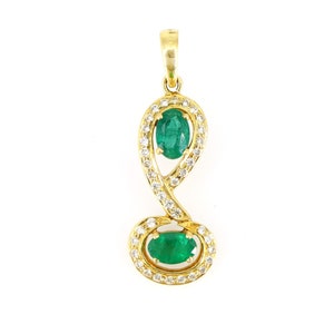 1.00 Carat Emerald Diamond Pendant in 18k Solid Yellow Gold, Unique Sparkling Diamonds May Birthstone Pendant,