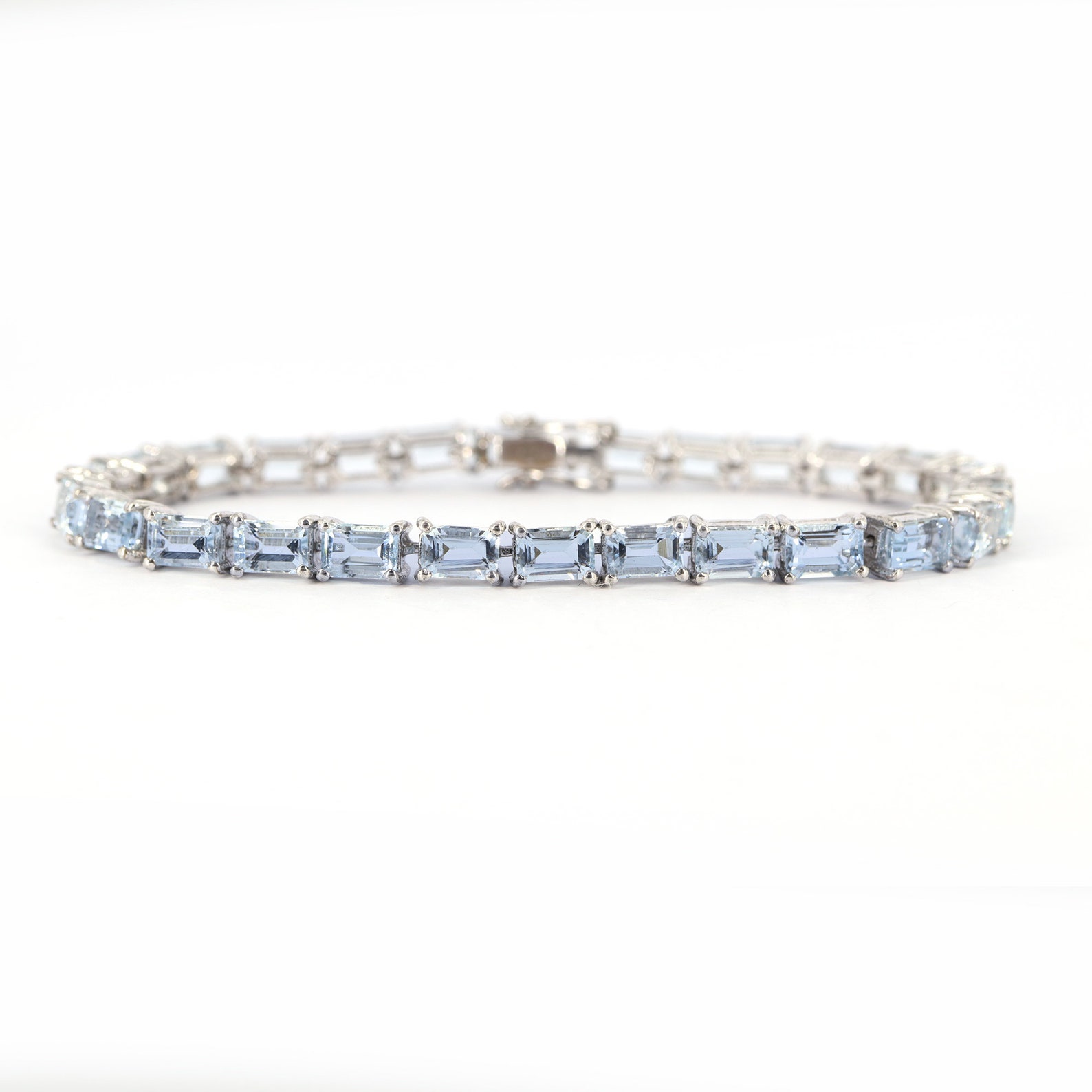 Tennis Bracelets, Natural Aquamarine Bracelet, Gemstone Bracelets, 925