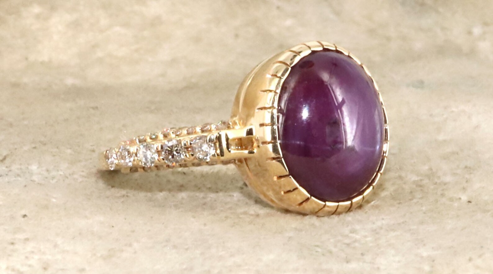 Star Ruby Ring Genuine Carat Ruby Cabochon Solitaire Ring | Etsy