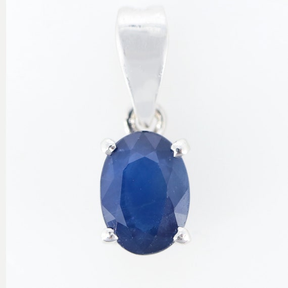 Blue Sapphire Necklace SV925、SV950 Blue Sapphire Necklace, 925 Sterling Silver, September Birthstone