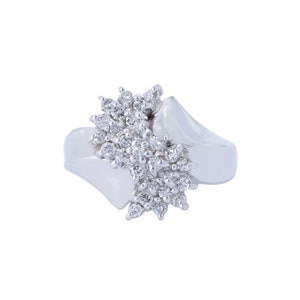 Anillo de oro blanco macizo de 18 k, anillo de piedras preciosas con diamantes naturales, anillo de compromiso, anillo de bodas para ella, anillo de aniversario para esposa, anillo con la letra S