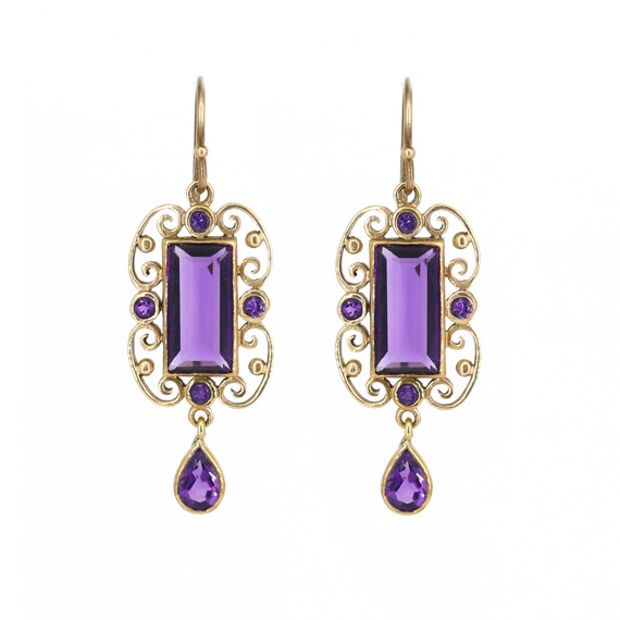 Antique amethyst sales earrings