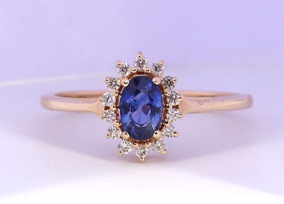 かなり綺麗！）ブルーサファイア の14Kゴールドリング♪