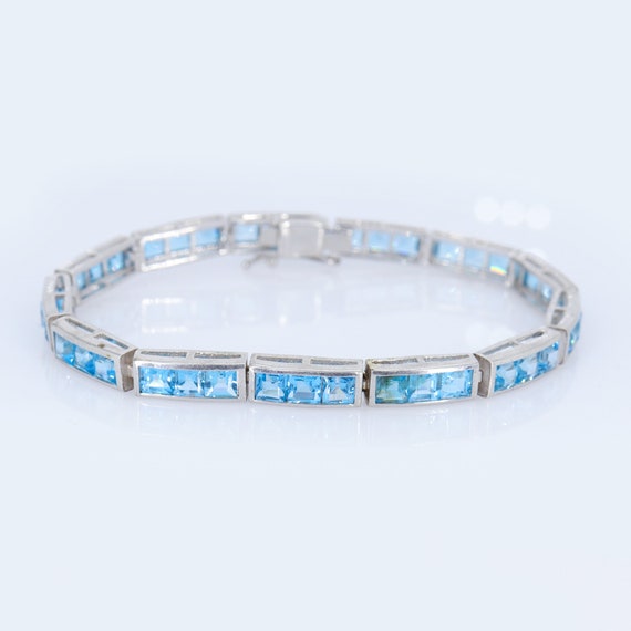 BLUE TOPAZ Birthstone Bracelets for Men, NOVEMBER Sagittarius & Scorpio  Zodiac Stones