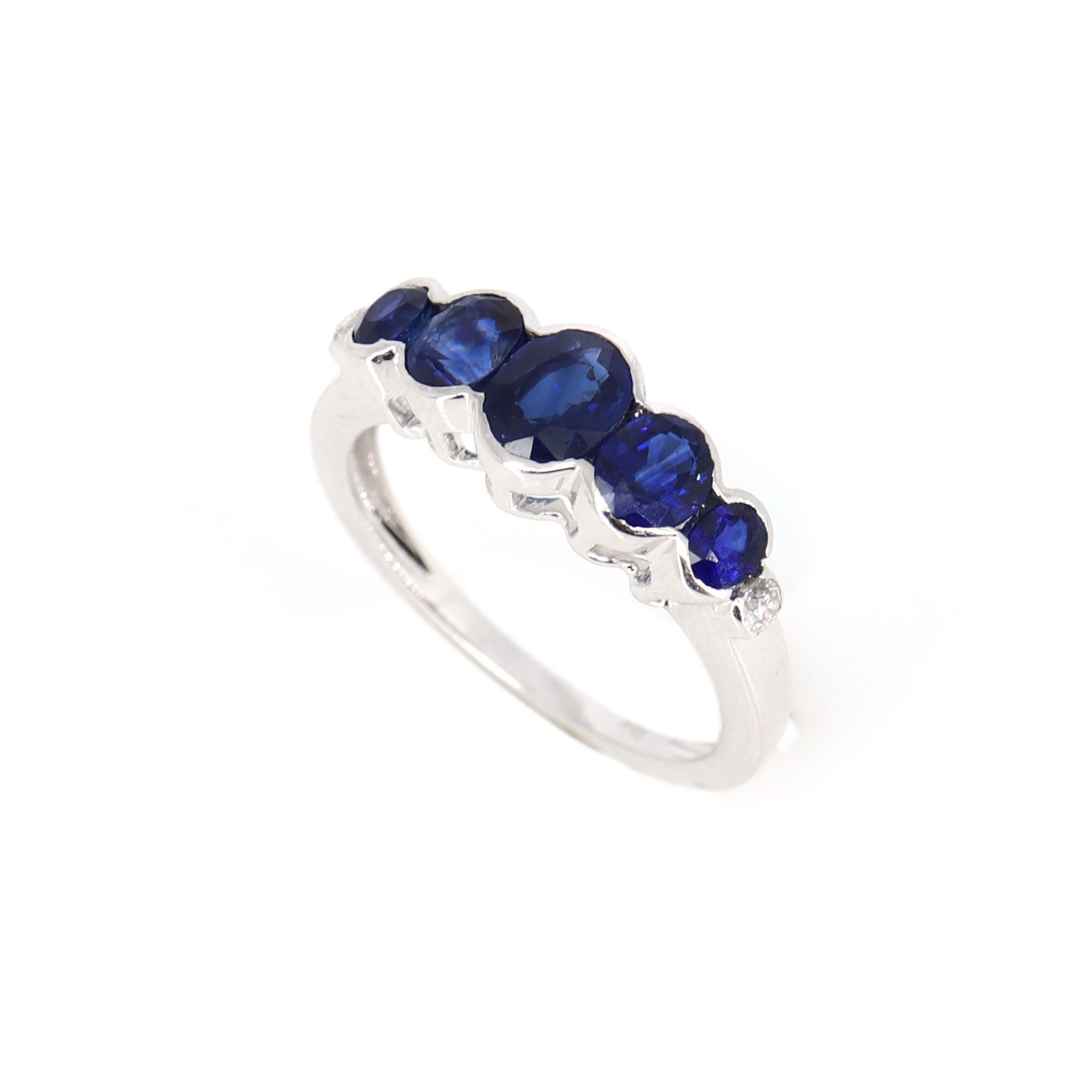 Barette En Or 18k Saphir Et Diamants - 5,8 Grammes - Bijou Occasion Luxe