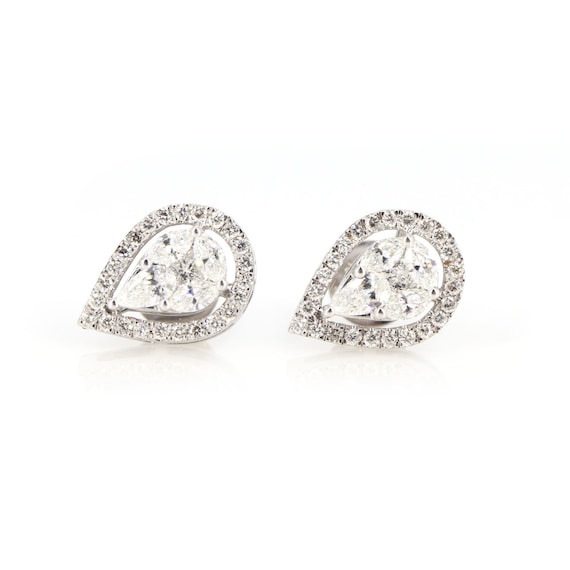 Illusion setting earrings store