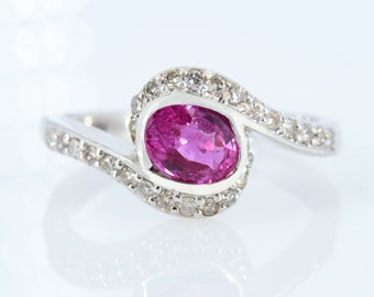 Oval Cut Ruby Ring, July Birthstone Ring, Gemstone Ring, Diamond Rings, 925 Sterling Silver Ruby Ring, Oval Shape Gemstone, Engagement Ring