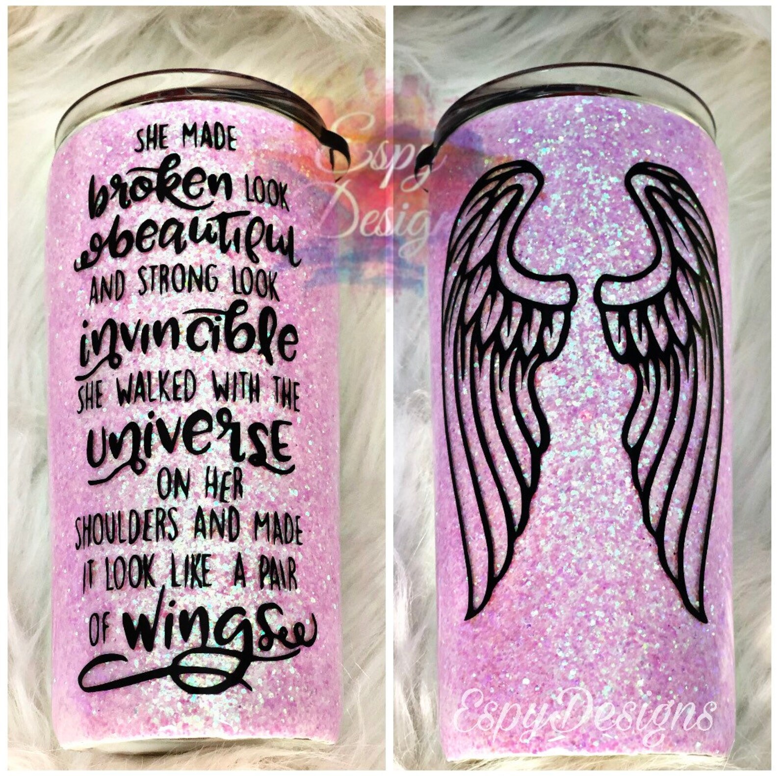 Inspirational quote tumbler/glitter tumbler/travel Etsy