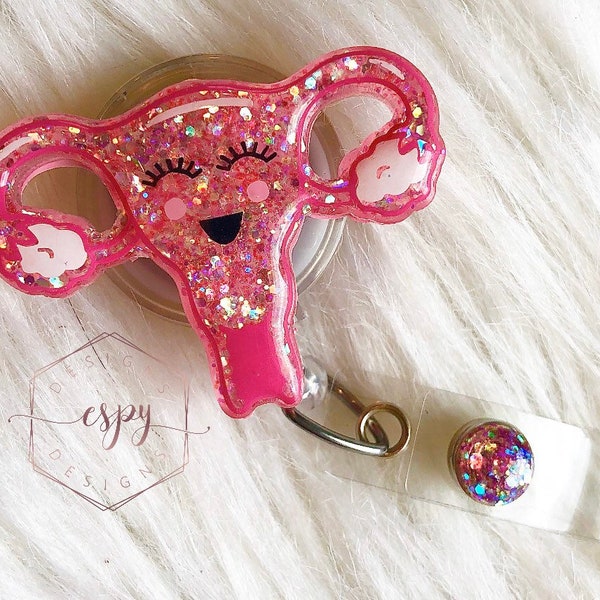 Happy Uterus badge reel/baby nurse/OBGYN/labor and delivery