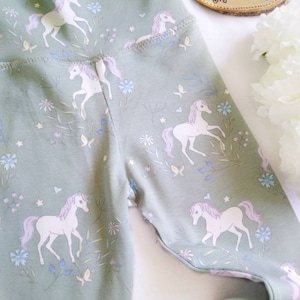 Handmade unicorn leggings, summer leggings, unicorn gift for girls, unicorn clothing, unicorn kids leggings, trousers