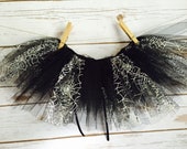 Spiderweb Tutu Black and Silver Elastic Sewn Toddler Costume