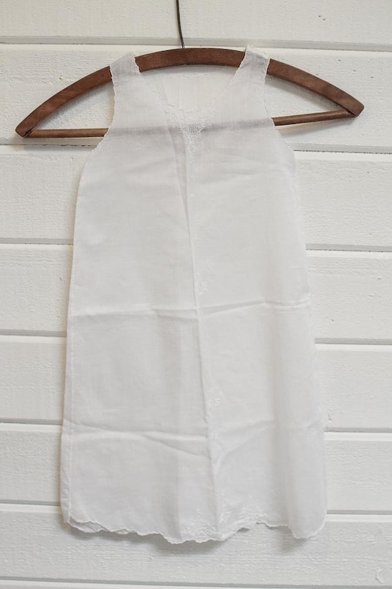 Vintage Long White Embroidered Infant Gown - image 2