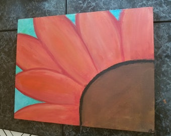 flower hand-painted canvas