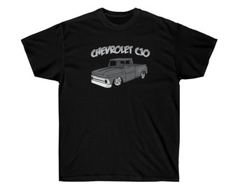 Camiseta de algodón ultrafina con gráfico de camioneta GM Chevy C-10