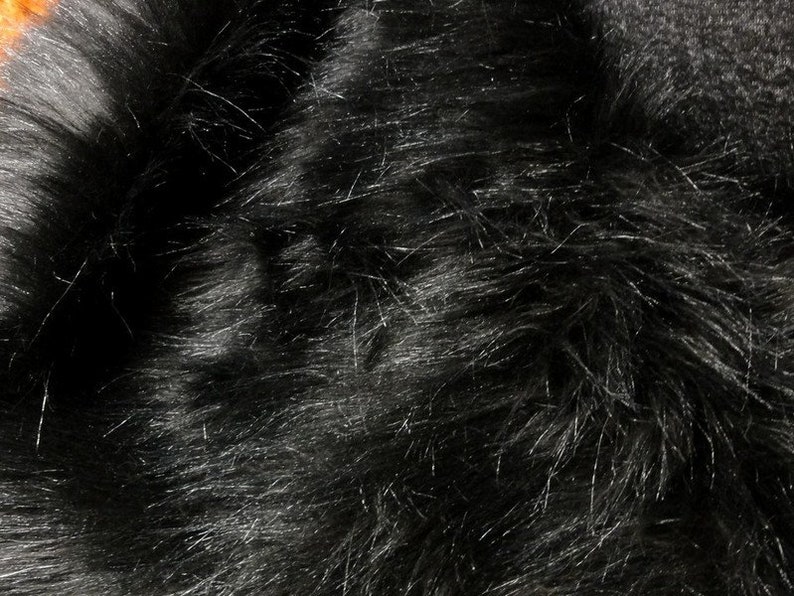 Black Teddy Long Hair Fur Fabric Faux Fur Etsy