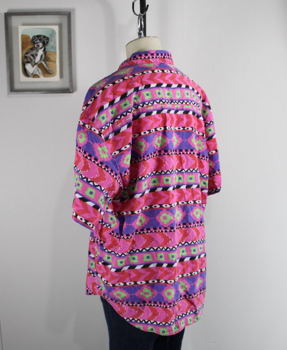 Vintage 1980's/90's Aztec Print Shirt by PennyLane - image 6