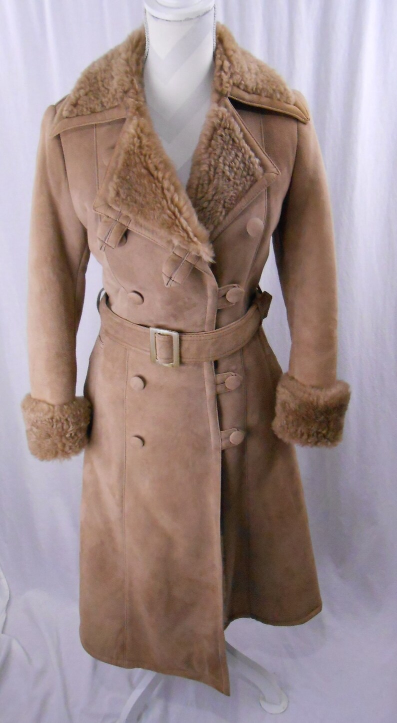 Vintage 1970's Sheepskin Lambs Wool Tan Winter Coat by Etsy