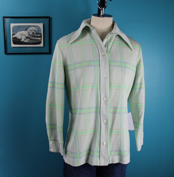 Vintage jaren 1970 Sears Perm Pers WerkShirt Kleding Jongenskleding Tops & T-shirts Overhemden en buttondowns 