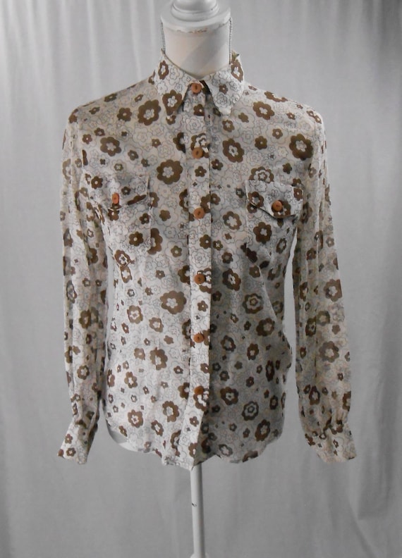 Vintage 1970's Floral Western Shirt by Sears - image 1