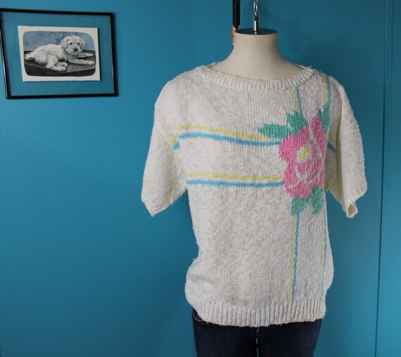 Vintage 1980's Knitted Sweater Top by Catalina - image 3