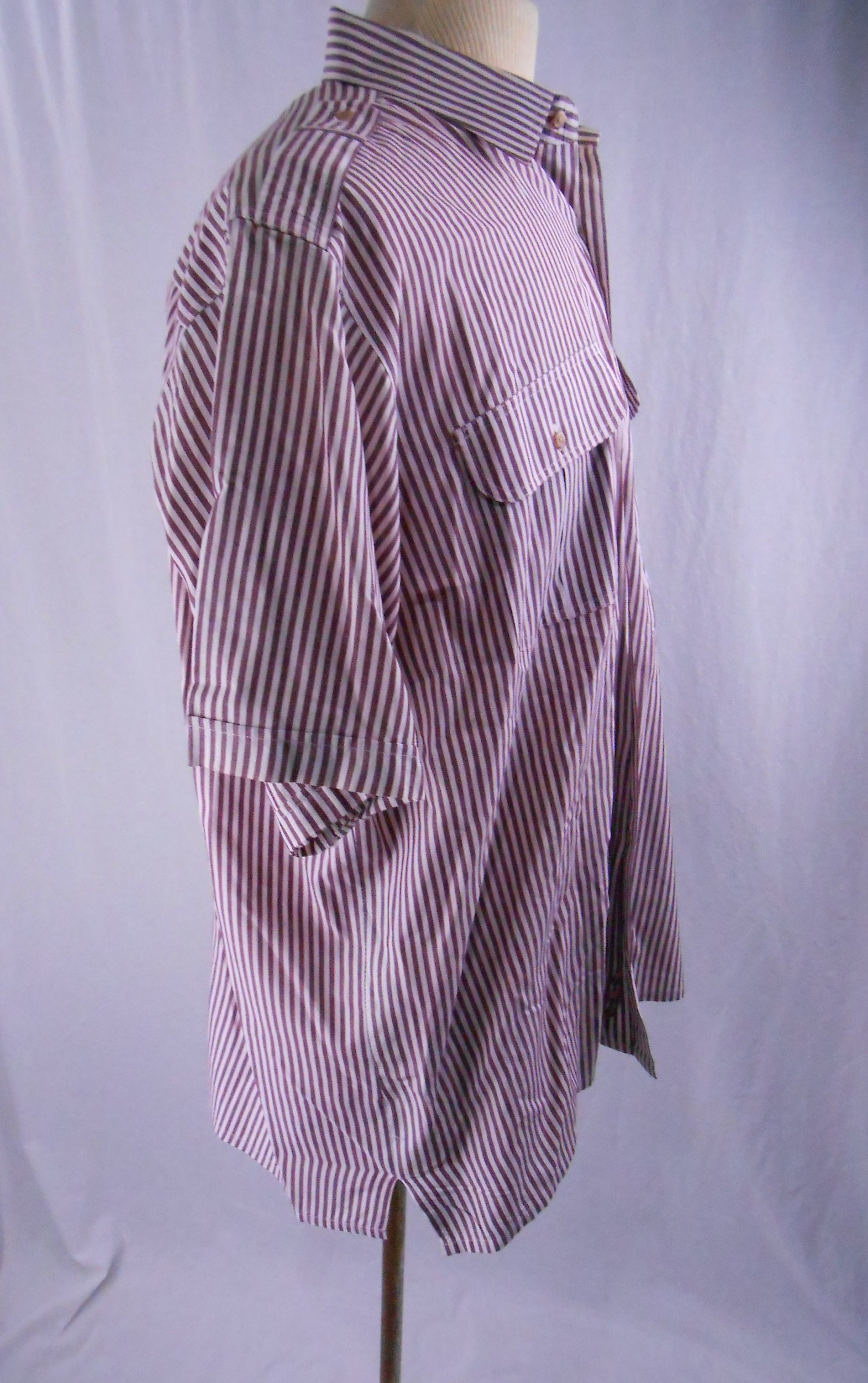 Vintage 1980's John Blair Short Sleeve Button Down Striped | Etsy