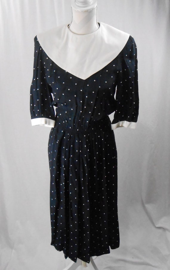 Vintage 1980's Polka Dot Dress by J.H. Paul ltd - image 2
