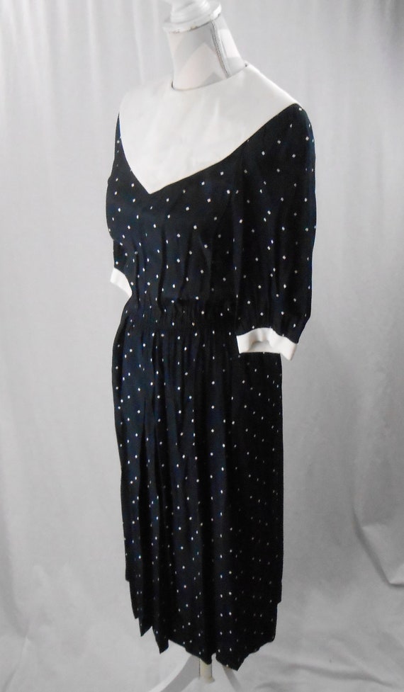 Vintage 1980's Polka Dot Dress by J.H. Paul ltd - image 3