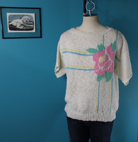 Vintage 1980's Knitted Sweater Top by Catalina - image 1