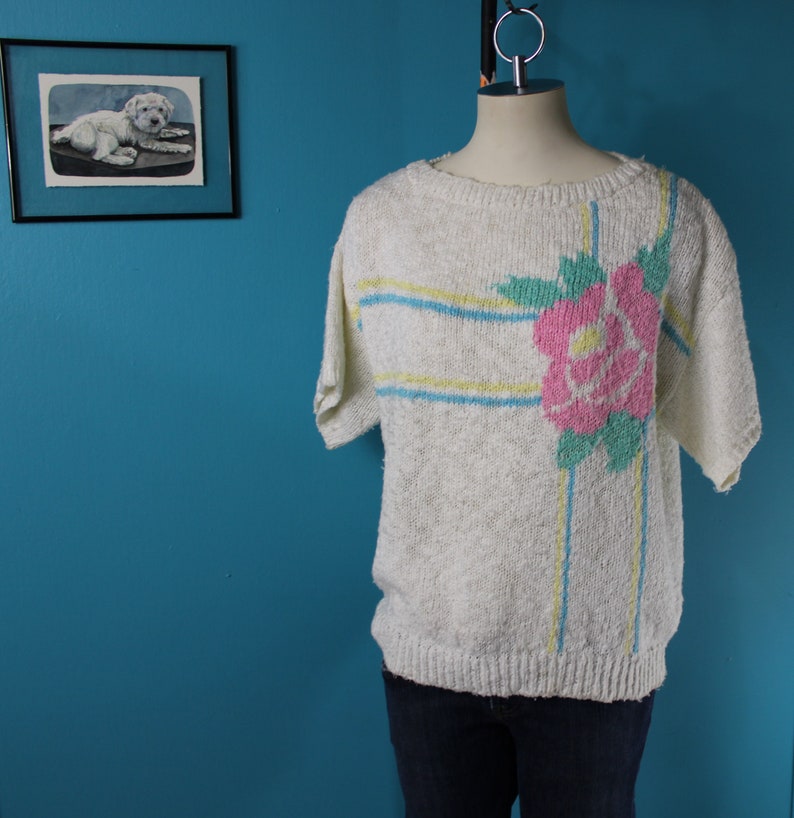 Vintage 1980's Knitted Sweater Top by Catalina image 1